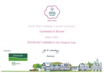 Tavistock in Bloom Certificate for Silver Gilt Award